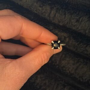 David Yurman Chatelaine ring with black onyx and diamonds size 7